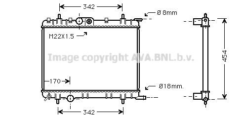 AVA QUALITY COOLING Радиатор, охлаждение двигателя PE2207